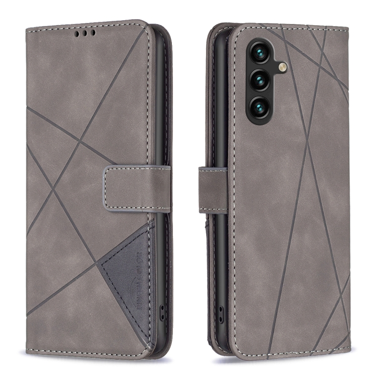 Knížkové pouzdro Rhombus šedé – Samsung Galaxy A36 | Levné Kryty | Levné Kryty | Levné Kryty