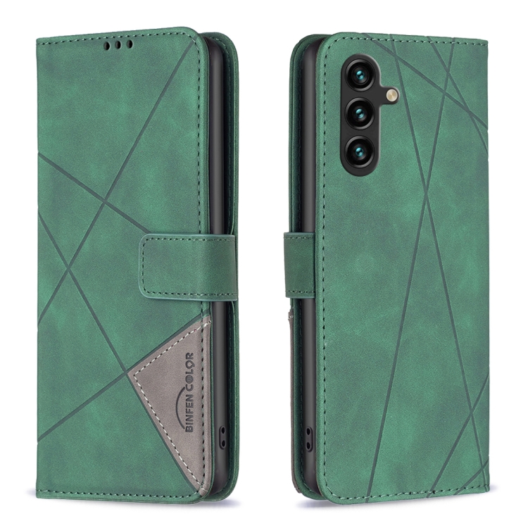 Knížkové pouzdro Rhombus zelené – Samsung Galaxy A56 | Levné Kryty | Levné Kryty | Levné Kryty