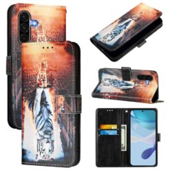 Knížkové pouzdro Trendy Cross case Kočka a tygr – Samsung Galaxy A56 | Levné Kryty | Levné Kryty | Levné Kryty