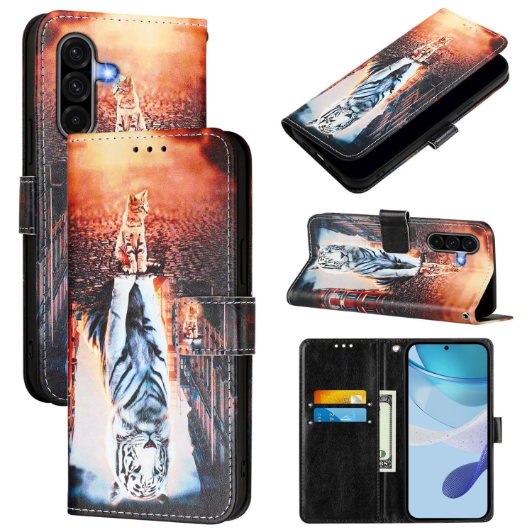 Knížkové pouzdro Trendy Cross case Kočka a tygr – Samsung Galaxy A56 | Levné Kryty | Levné Kryty | Levné Kryty