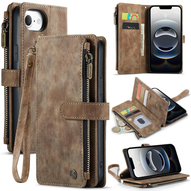 Multifunkční peněženkové pouzdro CaseMe hnědé – Apple iPhone 16e / 17e | Levné Kryty | Levné Kryty | Levné Kryty