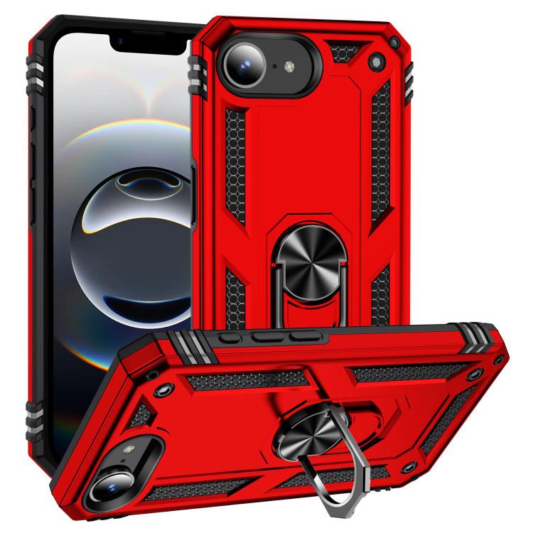 Odolný kryt Ring Armor červený – Apple iPhone 16e / 17e | Levné Kryty | Levné Kryty | Levné Kryty