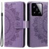 Peněženkové pouzdro Embossing Pattern Flowery Mandala modré – Xiaomi 15 | Levné Kryty | Levné Kryty | Levné Kryty