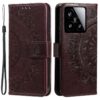 Peněženkové pouzdro Embossing Pattern Flowery Mandala modré – Xiaomi 15 | Levné Kryty | Levné Kryty | Levné Kryty