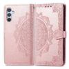 Peněženkové pouzdro Embossing Pattern Mandala Flower šedé – Samsung Galaxy A36 | Levné Kryty | Levné Kryty | Levné Kryty