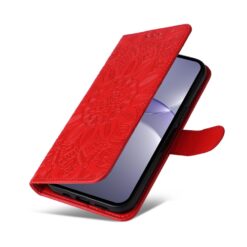 Peněženkové pouzdro Embossing Pattern Slunečnice červené – Huawei Nova 13 | Levné Kryty | Levné Kryty | Levné Kryty