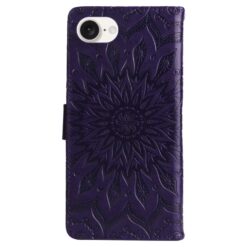 Alternative view of Peněženkové pouzdro Embossing Pattern Slunečnice fialové – Apple iPhone 16e / 17e