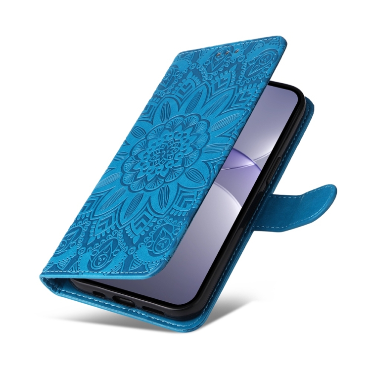 Peněženkové pouzdro Embossing Pattern Slunečnice modré – Huawei Nova 13 | Levné Kryty | Levné Kryty | Levné Kryty