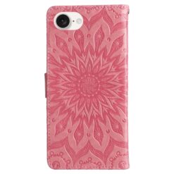 Alternative view of Peněženkové pouzdro Embossing Pattern Slunečnice růžové – Apple iPhone 16e / 17e
