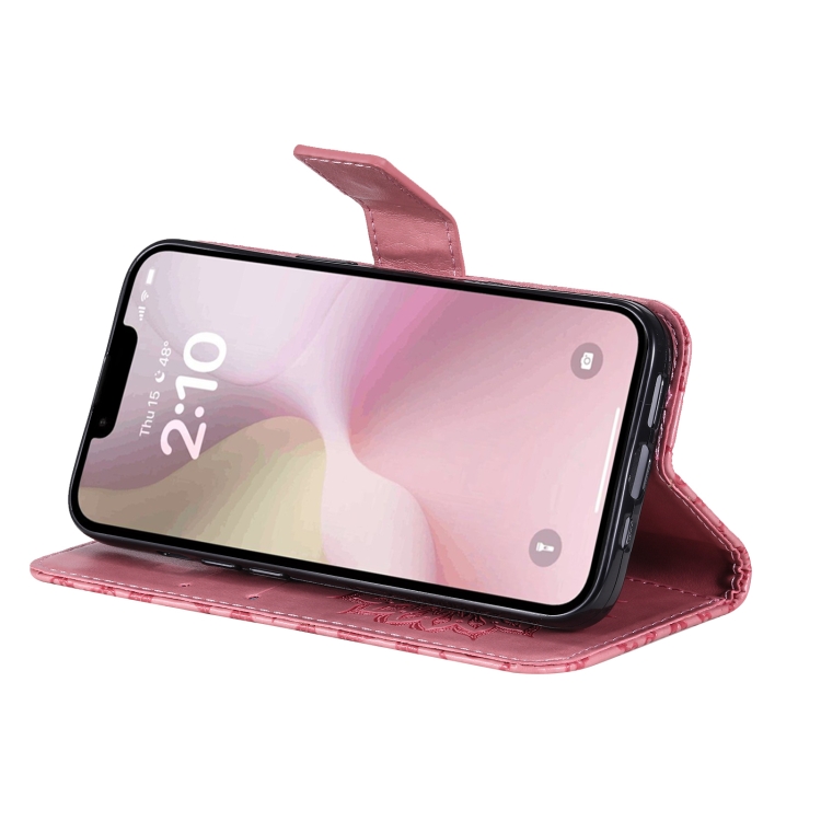 Peněženkové pouzdro Embossing Pattern Slunečnice růžové – Apple iPhone 16e / 17e | Levné Kryty | Levné Kryty | Levné Kryty