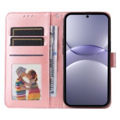 Peněženkové pouzdro Embossing Pattern Slunečnice růžové – Huawei Nova 13 | Levné Kryty | Levné Kryty | Levné Kryty