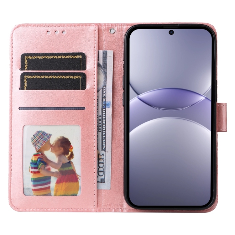 Peněženkové pouzdro Embossing Pattern Slunečnice růžové – Huawei Nova 13 | Levné Kryty | Levné Kryty | Levné Kryty