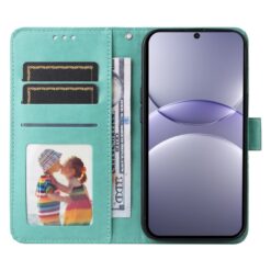 Peněženkové pouzdro Embossing Pattern Slunečnice zelené – Huawei Nova 13 | Levné Kryty | Levné Kryty | Levné Kryty