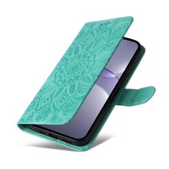 Peněženkové pouzdro Embossing Pattern Slunečnice zelené – Huawei Nova 13 | Levné Kryty | Levné Kryty | Levné Kryty