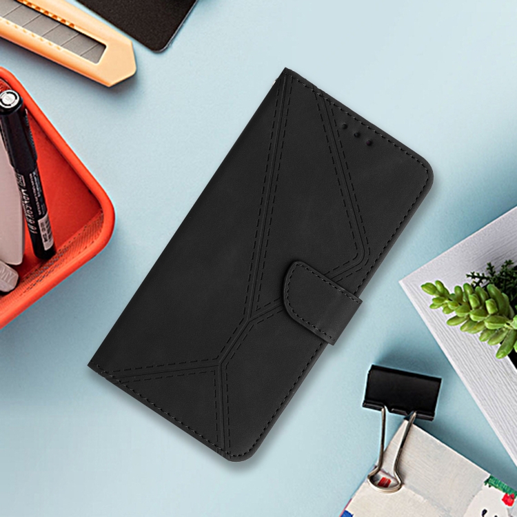 Peněženkové pouzdro Embossing Pattern Stitchy case černé – Samsung Galaxy A56 | Levné Kryty | Levné Kryty | Levné Kryty