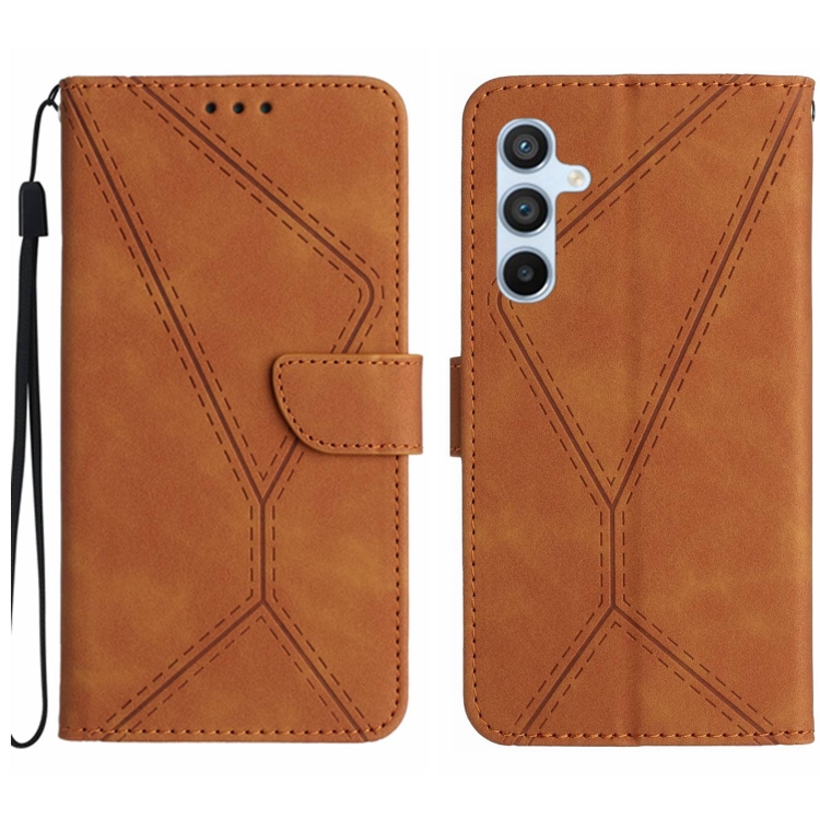 Peněženkové pouzdro Embossing Pattern Stitchy case hnědé – Samsung Galaxy A36 | Levné Kryty | Levné Kryty | Levné Kryty