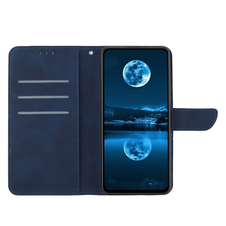 Peněženkové pouzdro Embossing Pattern Stitchy case modré – Samsung Galaxy A36 | Levné Kryty | Levné Kryty | Levné Kryty