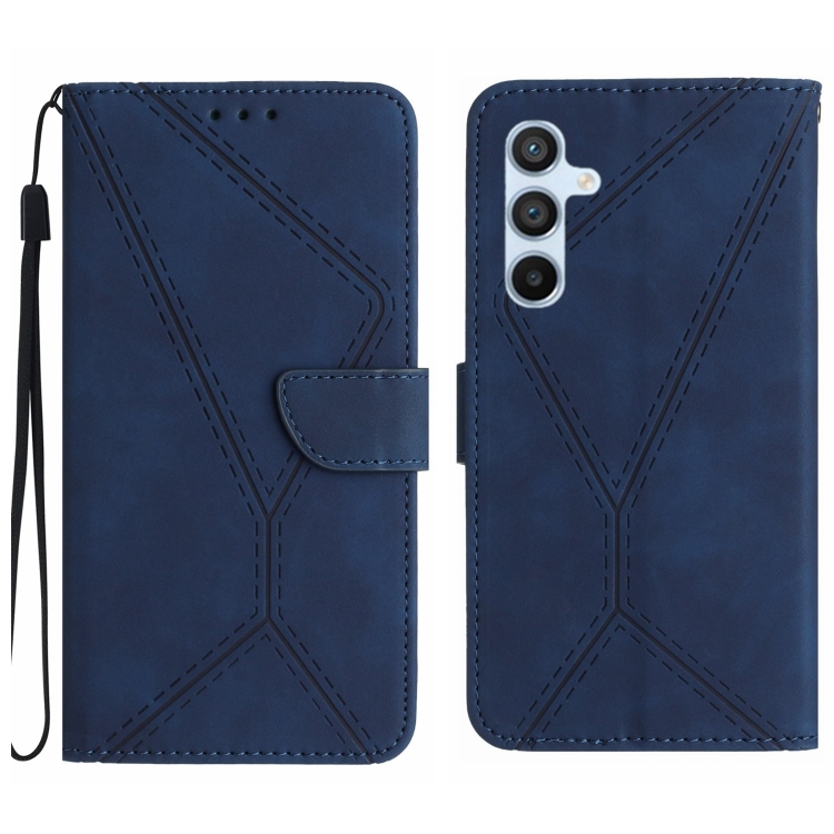 Peněženkové pouzdro Embossing Pattern Stitchy case modré – Samsung Galaxy A36 | Levné Kryty | Levné Kryty | Levné Kryty