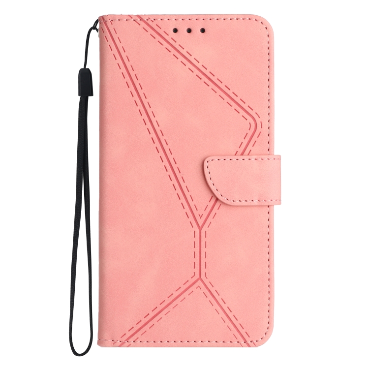 Peněženkové pouzdro Embossing Pattern Stitchy case růžové – Apple iPhone 16e / 17e | Levné Kryty | Levné Kryty | Levné Kryty