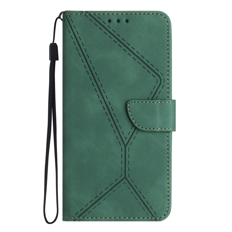 Peněženkové pouzdro Embossing Pattern Stitchy case zelené – Apple iPhone 16e / 17e | Levné Kryty | Levné Kryty | Levné Kryty