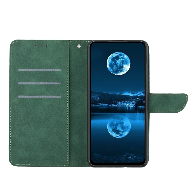 Peněženkové pouzdro Embossing Pattern Stitchy case zelené – Apple iPhone 16e / 17e | Levné Kryty | Levné Kryty | Levné Kryty