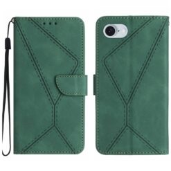 Peněženkové pouzdro Embossing Pattern Stitchy case zelené – Apple iPhone 16e / 17e | Levné Kryty | Levné Kryty | Levné Kryty