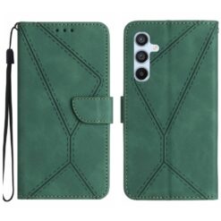 Peněženkové pouzdro Embossing Pattern Stitchy case zelené – Samsung Galaxy A36