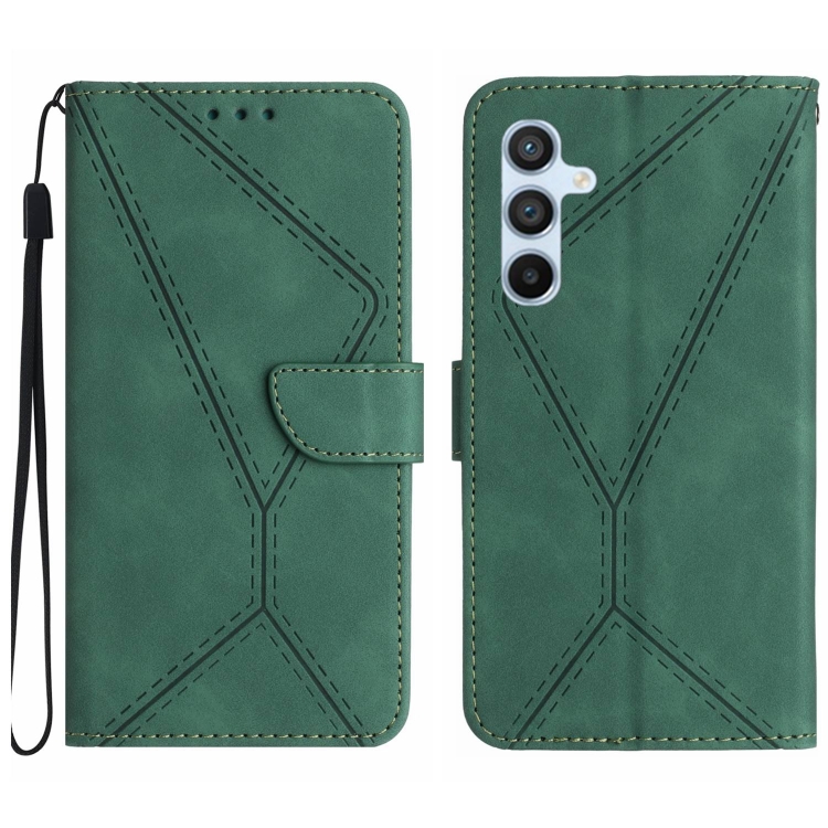 Peněženkové pouzdro Embossing Pattern Stitchy case zelené – Samsung Galaxy A36 | Levné Kryty | Levné Kryty | Levné Kryty
