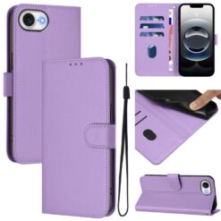 Peněženkové pouzdro Solid fialové – Apple iPhone 16e / 17e | Levné Kryty | Levné Kryty | Levné Kryty
