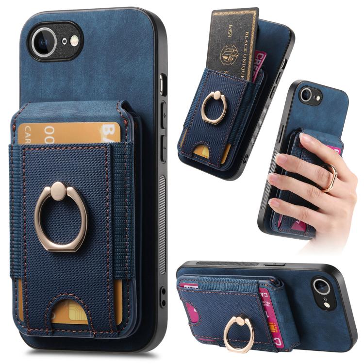 Peněženkové pouzdro Unique Wallet modré – Apple iPhone 16e / 17e | Levné Kryty | Levné Kryty | Levné Kryty