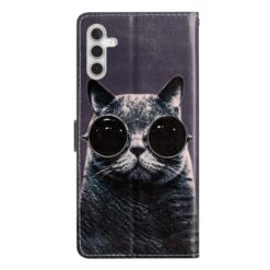 Knížkové pouzdro Trendy Cross case Kočka s brýlemy – Samsung Galaxy A36 | Levné Kryty | Levné Kryty | Levné Kryty