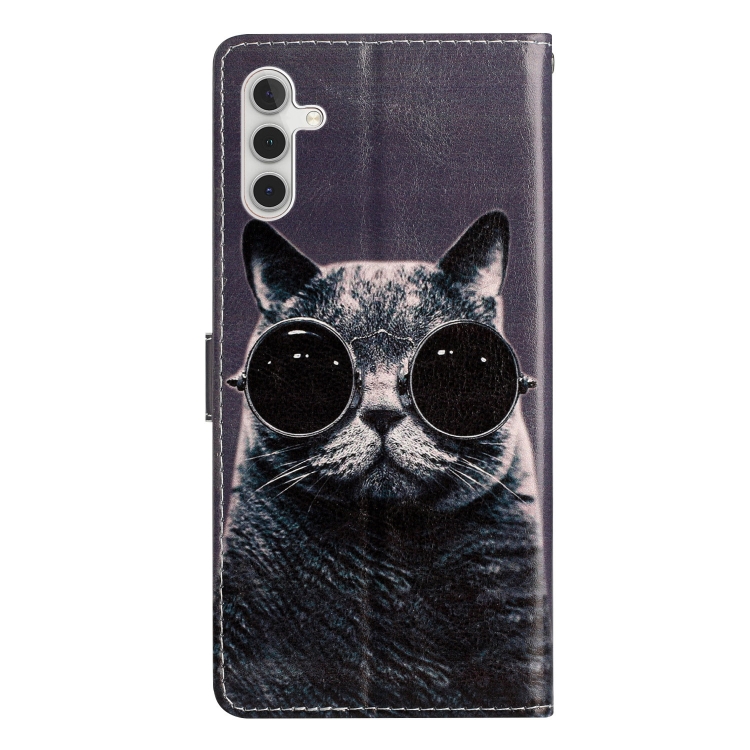 Knížkové pouzdro Trendy Cross case Kočka s brýlemy – Samsung Galaxy A36 | Levné Kryty | Levné Kryty | Levné Kryty