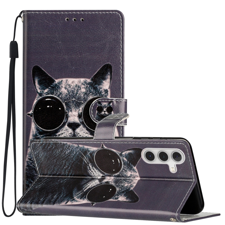 Knížkové pouzdro Trendy Cross case Kočka s brýlemy – Samsung Galaxy A36 | Levné Kryty | Levné Kryty | Levné Kryty