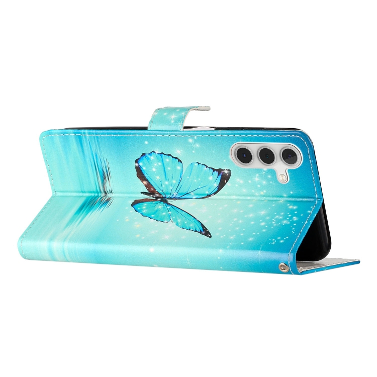 Knížkové pouzdro Trendy Cross case Modrý motyl – Samsung Galaxy A36 | Levné Kryty | Levné Kryty | Levné Kryty