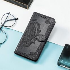 Peněženkové pouzdro Embossing Pattern Mandala Flower černé – Nothing Phone (3a) Pro | Levné Kryty | Levné Kryty | Levné Kryty