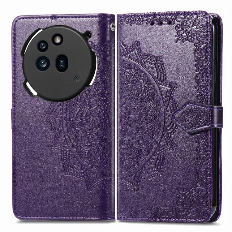 Peněženkové pouzdro Embossing Pattern Mandala Flower fialové – Nothing Phone (3a) Pro | Levné Kryty | Levné Kryty | Levné Kryty
