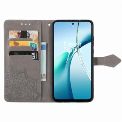 Alternative view of Peněženkové pouzdro Embossing Pattern Mandala Flower šedé – Nothing Phone (3a)