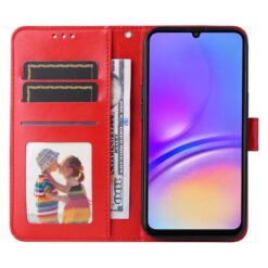 Peněženkové pouzdro Embossing Pattern Slunečnice červené – Samsung Galaxy A06 | Levné Kryty | Levné Kryty | Levné Kryty