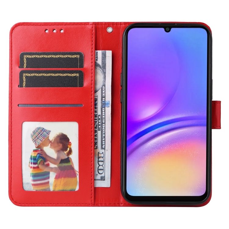 Peněženkové pouzdro Embossing Pattern Slunečnice červené – Samsung Galaxy A06 | Levné Kryty | Levné Kryty | Levné Kryty