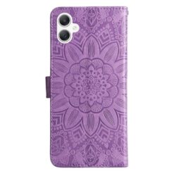 Peněženkové pouzdro Embossing Pattern Slunečnice fialové – Samsung Galaxy A06 | Levné Kryty | Levné Kryty | Levné Kryty