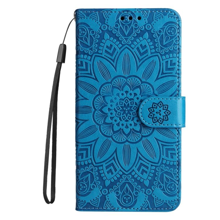 Peněženkové pouzdro Embossing Pattern Slunečnice modré – Samsung Galaxy A06 | Levné Kryty | Levné Kryty | Levné Kryty