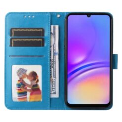 Peněženkové pouzdro Embossing Pattern Slunečnice modré – Samsung Galaxy A06 | Levné Kryty | Levné Kryty | Levné Kryty