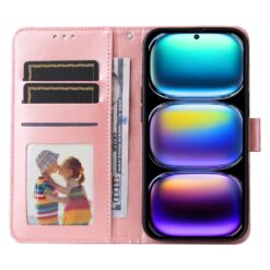 Peněženkové pouzdro Embossing Pattern Slunečnice růžové – Infinix Hot 50 Pro+ (50 Pro Plus) | Levné Kryty | Levné Kryty | Levné Kryty