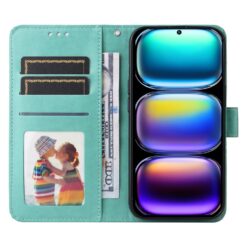 Peněženkové pouzdro Embossing Pattern Slunečnice zelené – Infinix Hot 50 Pro+ (50 Pro Plus) | Levné Kryty | Levné Kryty | Levné Kryty