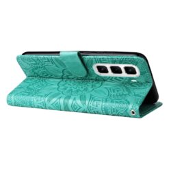 Peněženkové pouzdro Embossing Pattern Slunečnice zelené – Infinix Hot 50 Pro+ (50 Pro Plus) | Levné Kryty | Levné Kryty | Levné Kryty