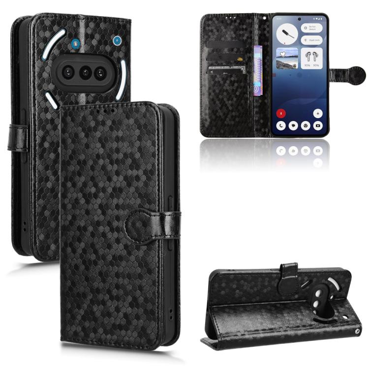 Peněženkové pouzdro Honeycomb Dot Texture Case černé – Nothing Phone (3a) | Levné Kryty | Levné Kryty | Levné Kryty