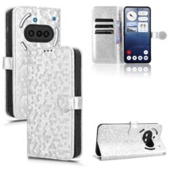 Peněženkové pouzdro Honeycomb Dot Texture Case stříbrné – Nothing Phone (3a) | Levné Kryty | Levné Kryty | Levné Kryty
