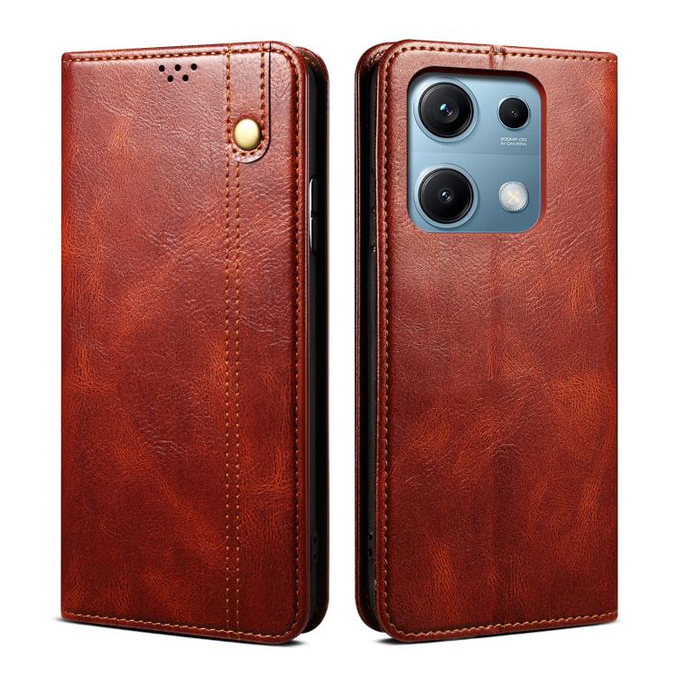 Peněženkové pouzdro Wax case hnědé – Xiaomi Redmi Note 14S | Levné Kryty | Levné Kryty | Levné Kryty