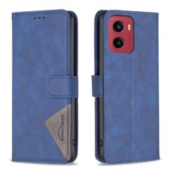 Knížkové pouzdro Rhombus modré – Motorola Moto G05 / E15 | Levné Kryty | Levné Kryty | Levné Kryty