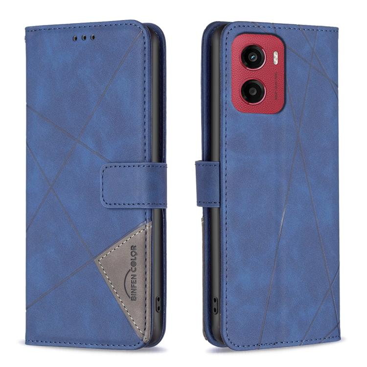 Knížkové pouzdro Rhombus modré – Motorola Moto G05 / E15 | Levné Kryty | Levné Kryty | Levné Kryty